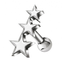 Surgical Steel 316L Star Barbell - Quality tested by Sheffield Assay Office England