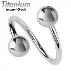 Titanium Twisted Barbell Piercings - 20G, 18G 16G 14G - Quality tested by Sheffield Assay Office England