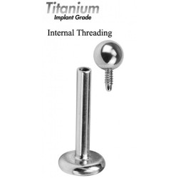 Titanium Internal Threaded LABRET Piercing - 1.2mm (16G) & 1.6mm (14G) - Ideal for First Piercings in Lips, Tragus, Ears, Cartilage - Quality tested by Sheffield Assay Office England