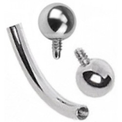 Bent Bar Surgical Steel 316L Internal Threading - Quality tested by Sheffield Assay Office England