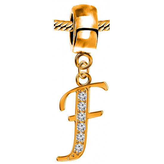 Silver Initial European Inspired Charms - Rose Gold Plated - Looks Like Real Rose Gold - Fits all European Bracelets