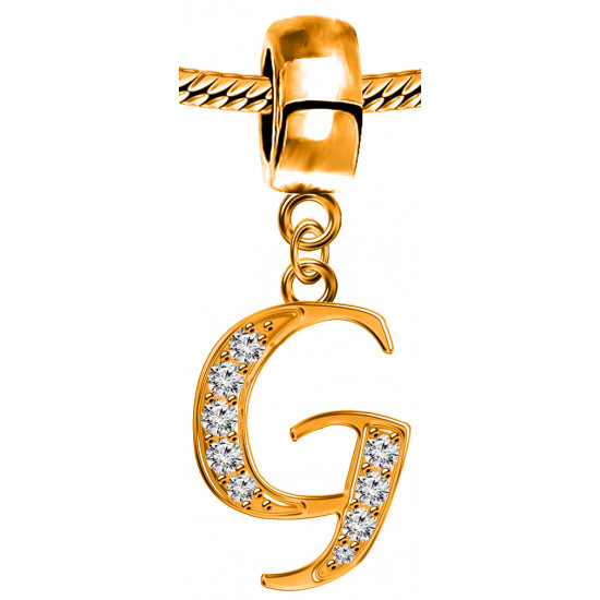 Silver Initial European Inspired Charms - Rose Gold Plated - Looks Like Real Rose Gold - Fits all European Bracelets