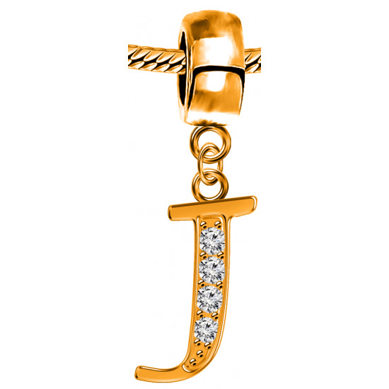 Silver Initial European Inspired Charms - Rose Gold Plated - Looks Like Real Rose Gold - Fits all European Bracelets