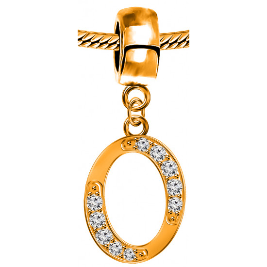 Silver Initial European Inspired Charms - Rose Gold Plated - Looks Like Real Rose Gold - Fits all European Bracelets