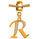 Silver Initial European Inspired Charms - Rose Gold Plated - Looks Like Real Rose Gold - Fits all European Bracelets